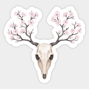 Blooming deer skull Sticker